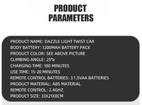 RC Twist Auto 2.4GHz - Transformeert Laag/Hoog - RC Stunt Car 