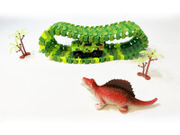 Dinosaurus racebaan set - Dinosaur Track car set 51 stuks - inclusief dino met auto en toebehoren