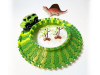 Dinosaurus racebaan set - Dinosaur Track car set 51 stuks - inclusief dino met auto en toebehoren