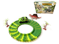 Dinosaurus racebaan set - Dinosaur Track car set 51 stuks - inclusief dino met auto en toebehoren