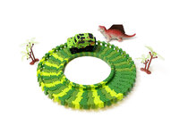 Dinosaurus racebaan set - Dinosaur Track car set 51 stuks - inclusief dino met auto en toebehoren