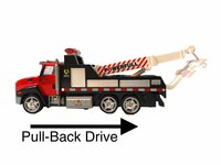DIE-CAST Vrachtwagen autotransporter&nbsp;+ Brandweerauto 2in1 - pull-back drive