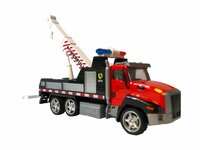 DIE-CAST Vrachtwagen autotransporter&nbsp;+ Brandweerauto 2in1 - pull-back drive
