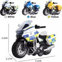 Politie motor - Die Cast - pull-back - met - licht en geluid 