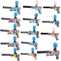 Gel Blaster- Elektrische pistool  - Blue Graffiti  - compleet set incl. gel ballen - oplaadbaar - 37CM