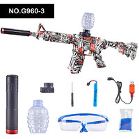 Gel Blaster- Elektrische geweer  - Red Graffiti  M4- compleet set incl. gel ballen - oplaadbaar - 75CM
