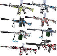 Gel Blaster- Elektrische geweer  - Red Graffiti  M4- compleet set incl. gel ballen - oplaadbaar - 75CM