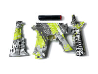 Gel Blaster- Elektrische geweer  - Green Graffiti  M4- compleet set incl. gel ballen - oplaadbaar - 75CM G