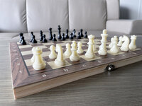 Magnetisch Schaakbord met Schaakstukken - Chess King - 34x34 cm - Schaakspel - Hout - Opklapbaar