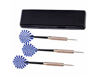 Dartpijl - 3 stuks staal dartpijlen - Darten -  incl. darts shafts en opbergdoos- blauw