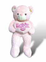 Knuffelbeer Groot Roze - XXL - zacht knuffel - met Love kussentje 110CM