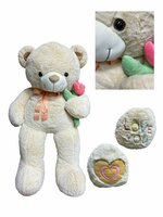 Teddybeer - i Love you - 110CM - zacht knuffel beertje met roosje  - XXL beer