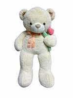 Teddybeer - i Love you - 110CM - zacht knuffel beertje met roosje  - XXL beer
