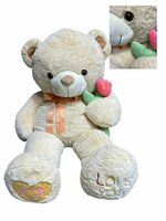 Teddybeer - i Love you - 110CM - zacht knuffel beertje met roosje  - XXL beer