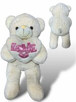 Knuffelbeer Groot Beige - 75CM- zacht knuffel - met Love kussentje - Teddy beer