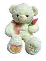 Teddybeer - i Love you - 75CM - zacht knuffel beertje met roosje  - knuffelbeer