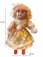 Knuffel pop - Schattige en zachte pop met geluid - 57 CM - Beige