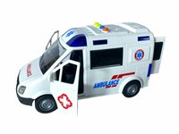 Ambulance speelgoed - Frictiemotor - 22.5CM - met geluid sirene en lichtjes 
