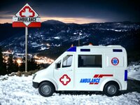 Ambulance speelgoed - Frictiemotor - 22.5CM - met geluid sirene en lichtjes 