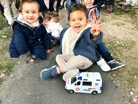 Ambulance speelgoed - Frictiemotor - 22.5CM - met geluid sirene en lichtjes 