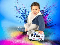 Ambulance speelgoed - Frictiemotor - 22.5CM - met geluid sirene en lichtjes 