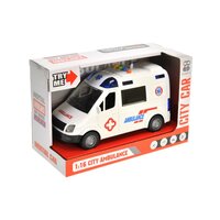Ambulance speelgoed - Frictiemotor - 22.5CM - met geluid sirene en lichtjes 
