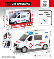 Ambulance speelgoed - Frictiemotor - 22.5CM - met geluid sirene en lichtjes 