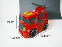 Brandweerwagen - frictie - met sirene geluiden en lichtjes 19.5cm