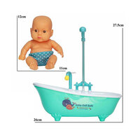 Babypop met bad - incl. bad accessoires - Baby Doll Bathroom Set