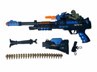 Flash Combat Zone - speelgoedgeweer - geluidseffect - trapfunctie - draaiende kogelriem - led lichtjes 69CM 