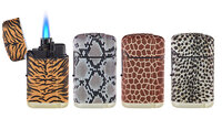 Jet Flame lighters - 4x turbo lighter - 360&deg; Animal print - soft touch