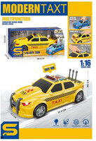 City Taxi - speelgoed taxi met geluids- en lichteffecten - frictiemotor - 1:16