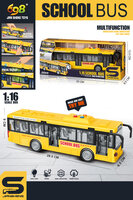 City Schoolbus - 28CM - frictie motor - speelgoedvoertuig - licht en geluid