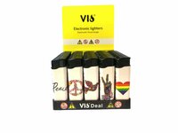 Aanstekers Klik  50 stuks - navulbaar - met Peace print - vio Lighter