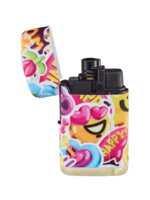 Jet Flame aanstekers  - turbo aansteker - 20 stuks - 360&deg; Happy Smiley print - soft touch