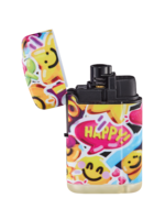Jet Flame aanstekers  - turbo aansteker - 20 stuks - 360&deg; Happy Smiley print - soft touch