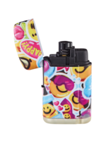 Jet Flame aanstekers  - turbo aansteker - 20 stuks - 360&deg; Happy Smiley print - soft touch