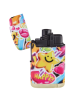 Jet Flame aanstekers  - turbo aansteker - 20 stuks - 360&deg; Happy Smiley print - soft touch