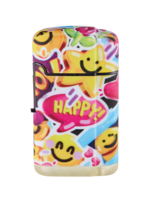 Jet Flame aanstekers  - turbo aansteker - 4 stuks - 360&deg; Happy Smiley print - soft touch
