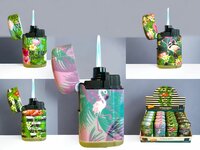 Jet Flame turbo aanstekers  - wind aansteker - 4 stuks - Flamingo print branders