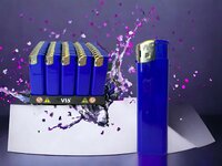 Aanstekers 50 stuks in tray - bedruk aanstekers- navulbaar - reclame aanstekers blauw