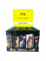 Aanstekers  50 stuks - navulbaar - verstelbaar vlam - katten print
