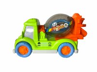 DogTruck Bump&amp;Go - betonmixer vrachtwagen hondje - beweegt, geluid en muziek