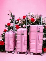 Koffer - PP Reiskoffer met Cijferslot - Roze - Siliconen 106L - 75 cm