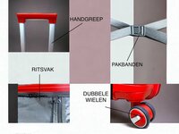 Koffer rood groot - PP Reiskoffer met Cijferslot - Siliconen - 106L - 75 cm