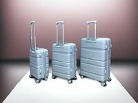 Koffer - PP Reiskoffer met Cijferslot - Grijs  - Siliconen 106L - 75 cm
