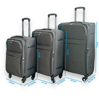Europe Travel - Stoffen Koffer - 4 zwenk wielen - Polyester - Groot 68 cm