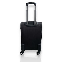 Europe Travel - Koffer - Zacht Stof Polyester - Zwart - groot 68 x 41 x 26/28 cm