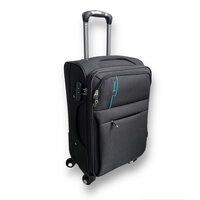 Europe Travel - Koffer - Zacht Stof Polyester - Zwart - groot 68 x 41 x 26/28 cm