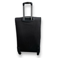 Europe Travel - Koffer - Zacht Stof Polyester - Zwart - groot 68 x 41 x 26/28 cm